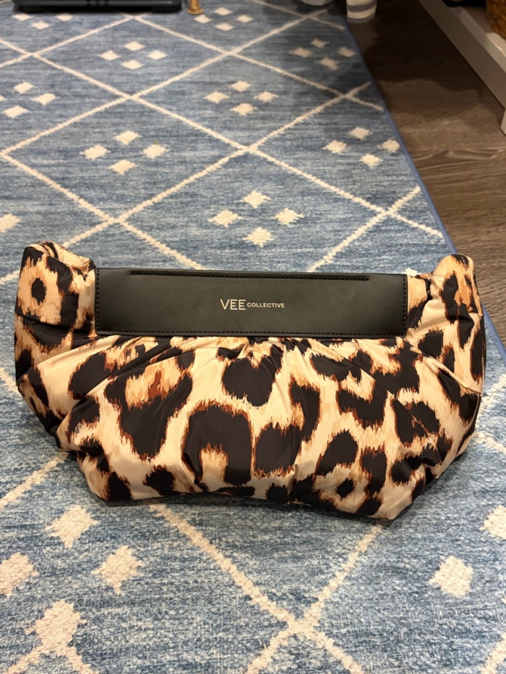 VEE Collective Leopard Print Puffer Clutch